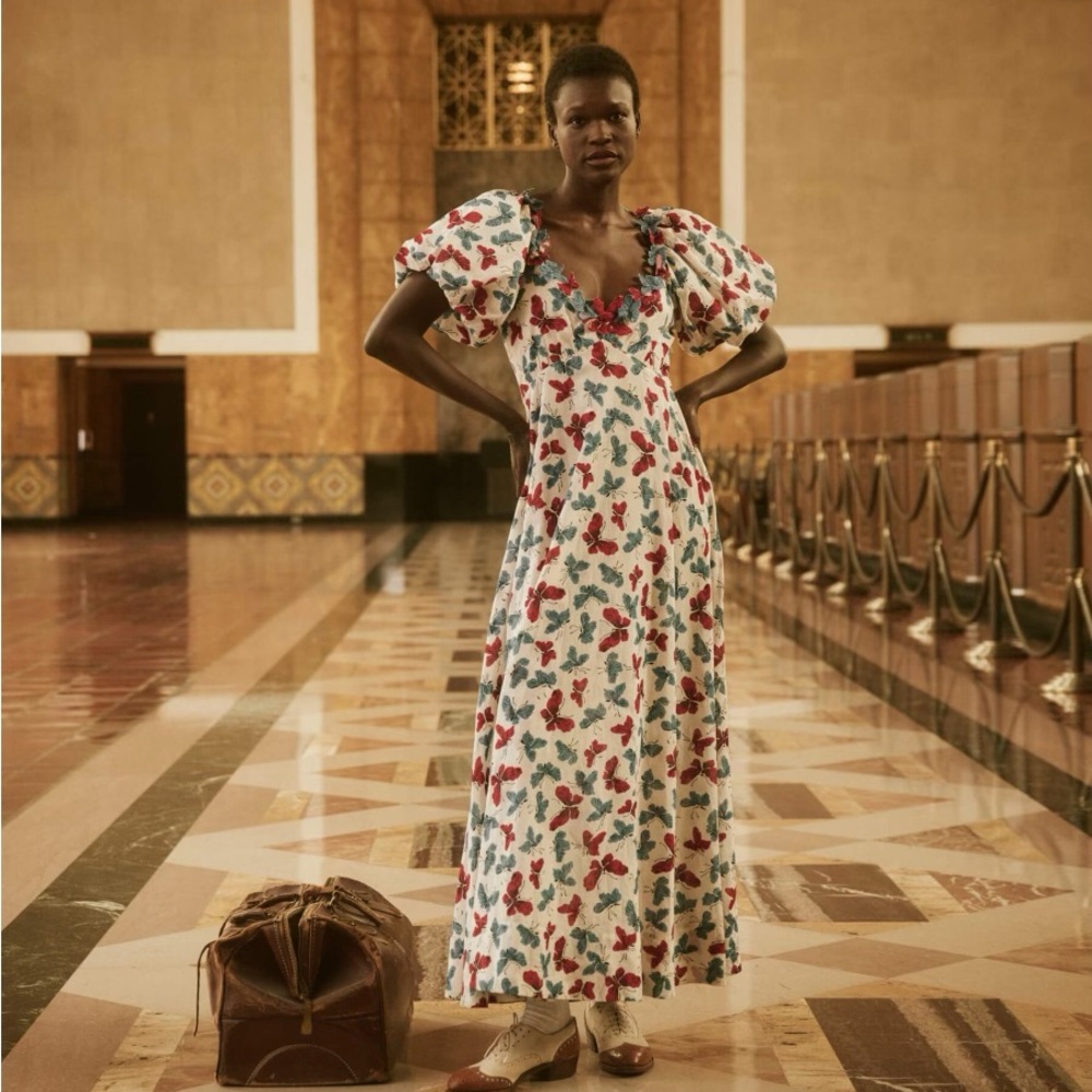 The Great - Opal Dress in Butterfly Floral - size 0